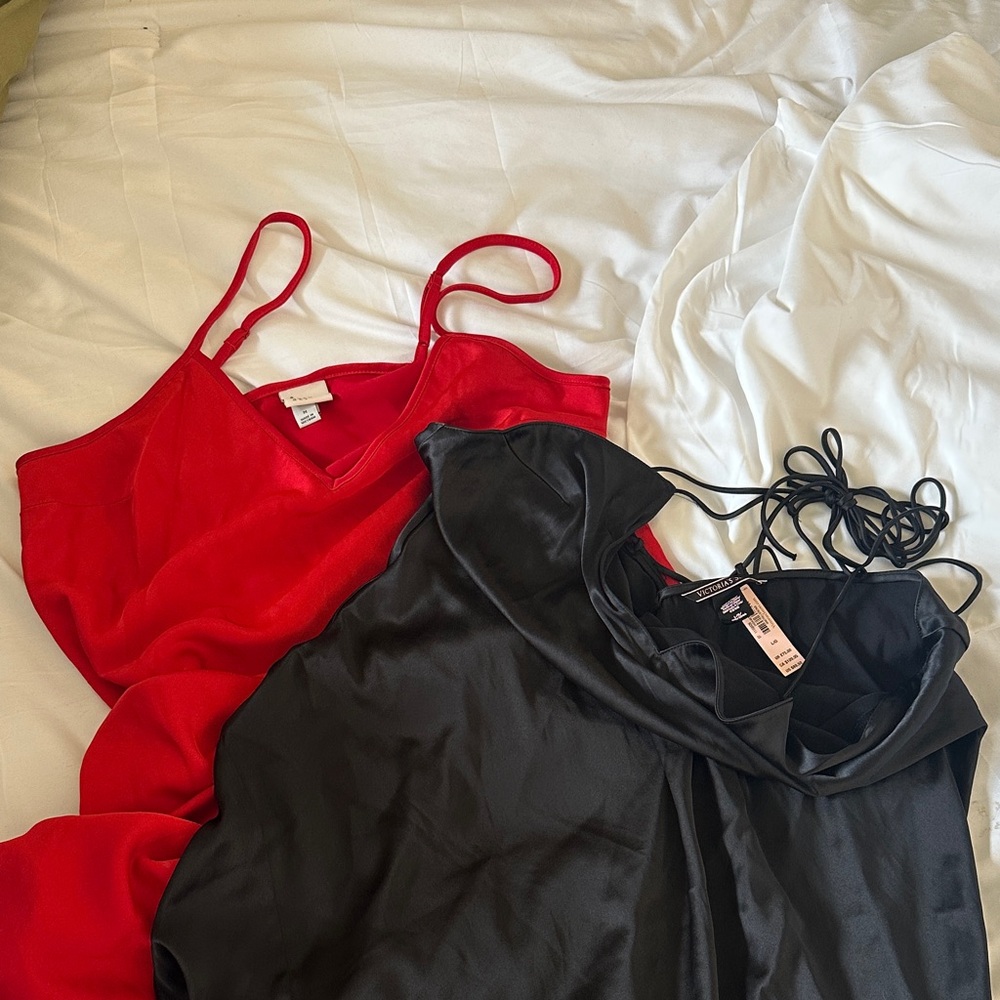 Victoria’s Secret Black Slip Dresses and a new day Red Slip Dress